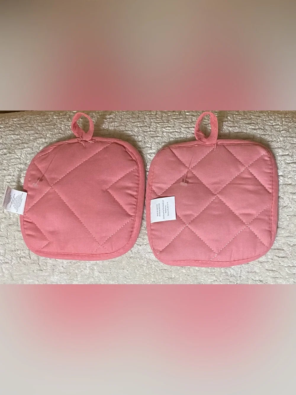 Peach Potholders